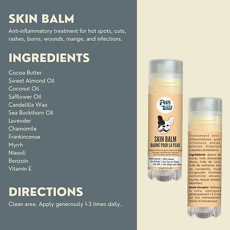 Dog Care Balm Bundle, 5 Natural Healing Sticks for Paws, Nose & Skin