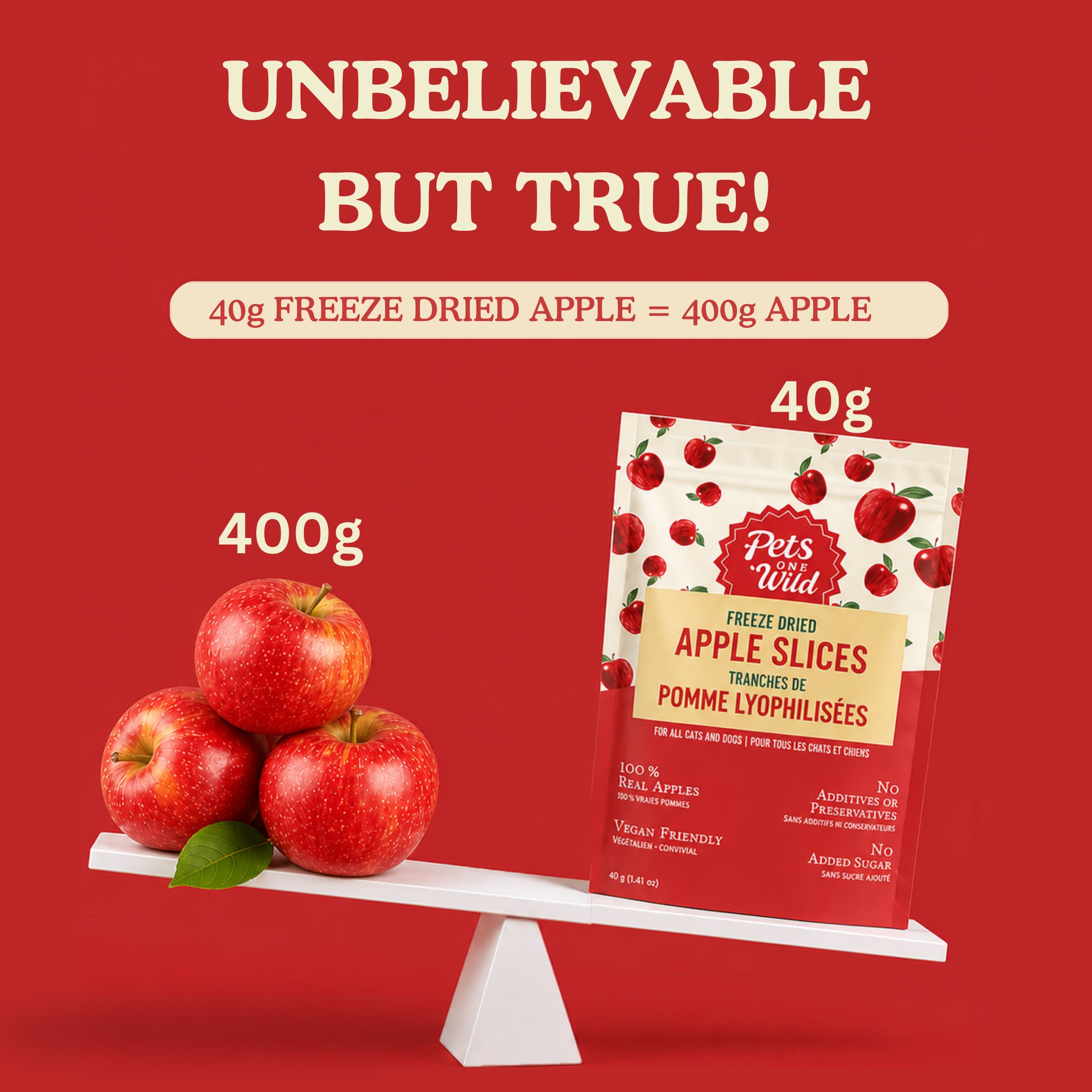 Natural single ingredient apple treats by Pets Gone Wild