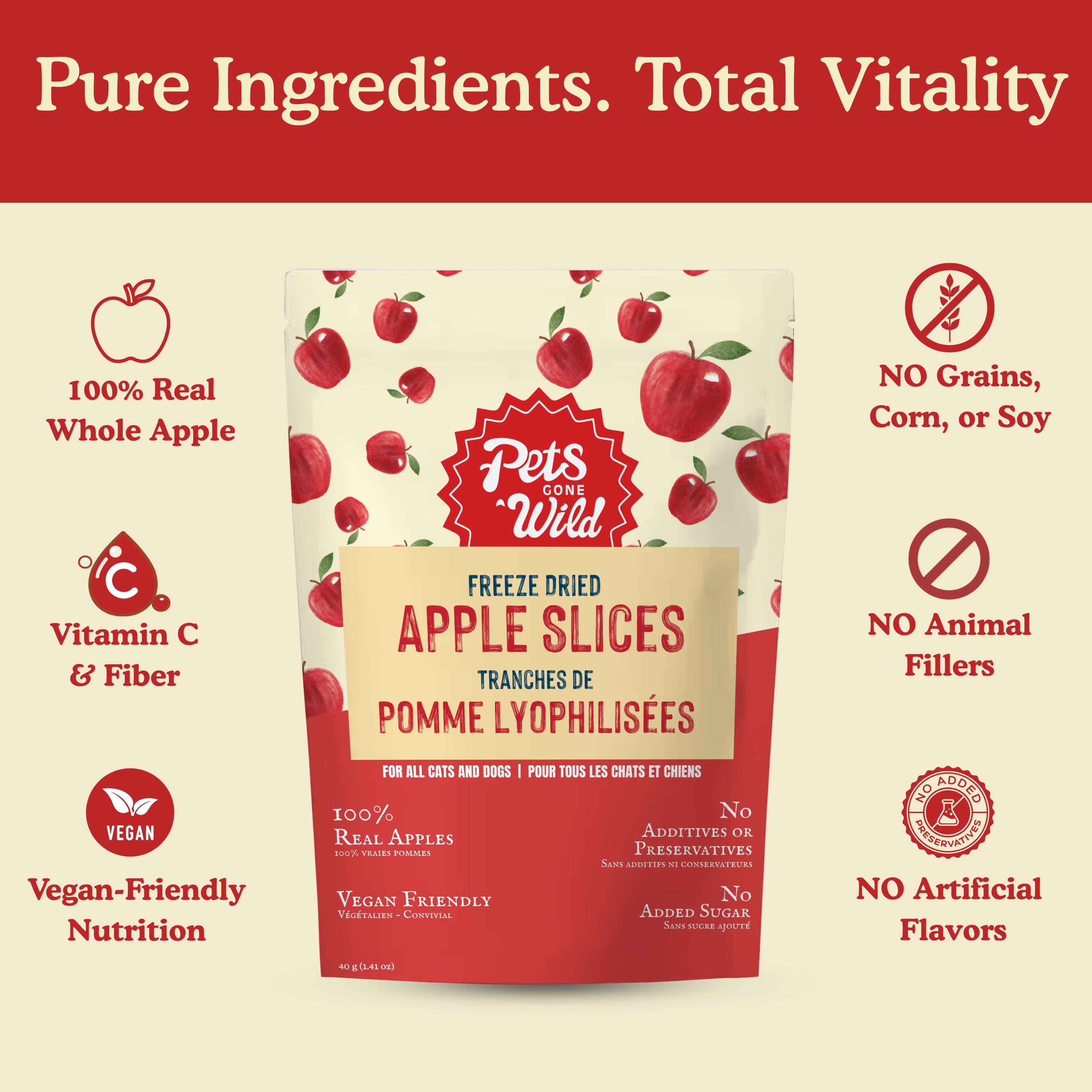 100 percent real apple freeze-dried pet treats